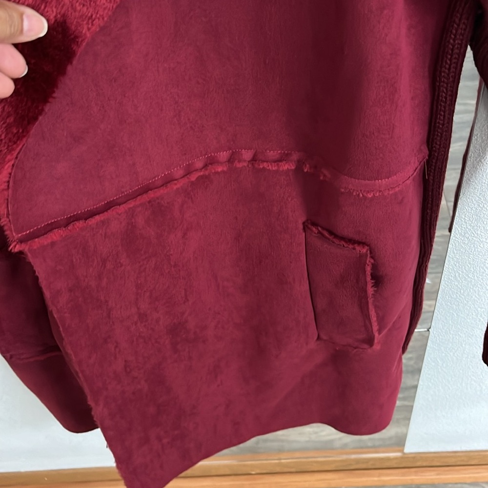 🌟Slinky Brand faux suede and knit open cardigan - Picture 6 of 8